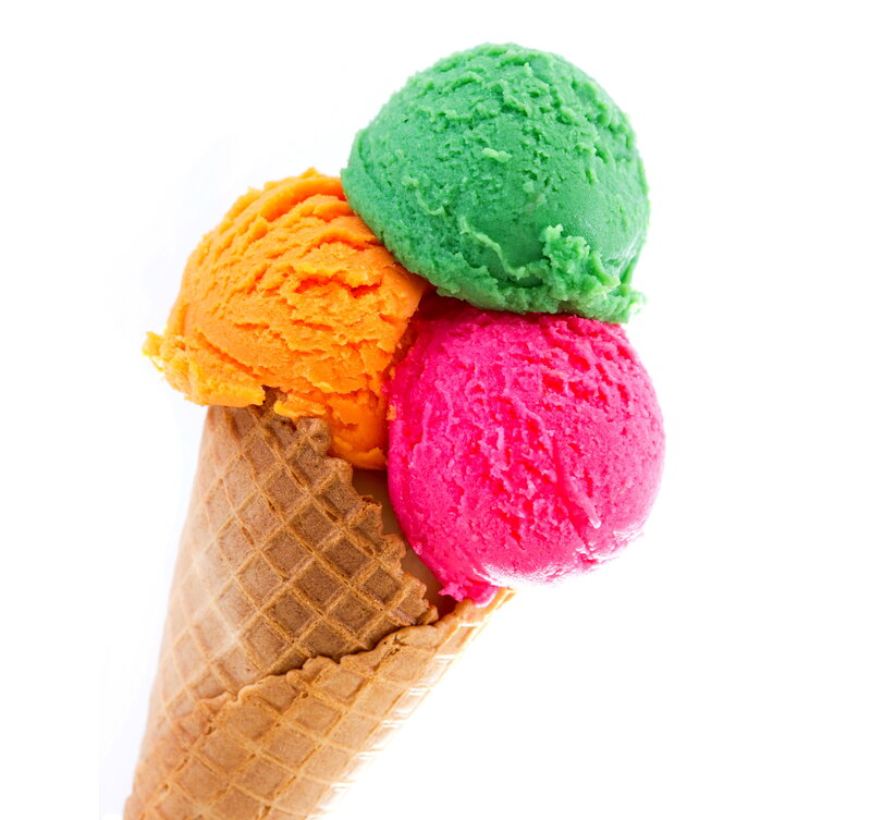 Ice Cream Cone with Three Scoops