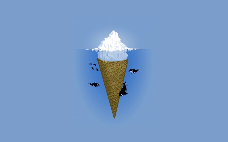 ice cream cone with whales