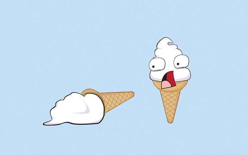 Ice Cream Cones — Blue, Playful, Illustration