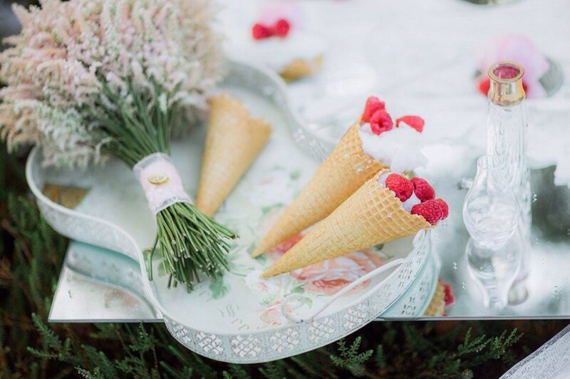 Ice Cream Cones with Flowers