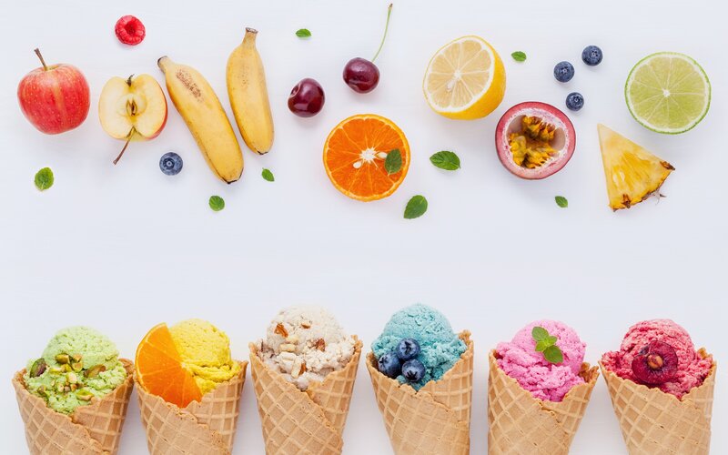 Ice Cream Cones with Fruit