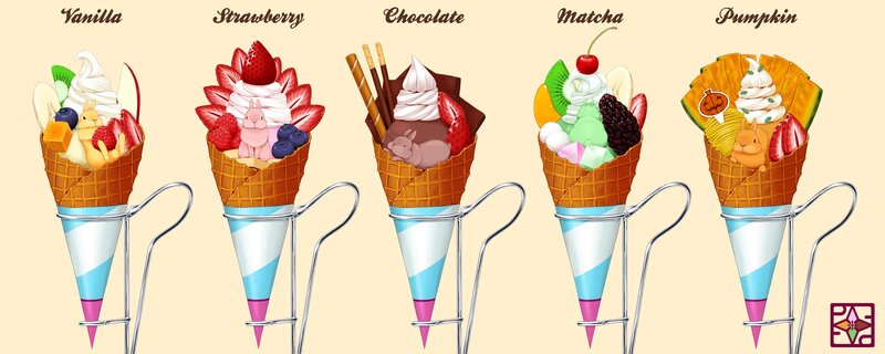 Ice Cream Cones with Toppings — Brown