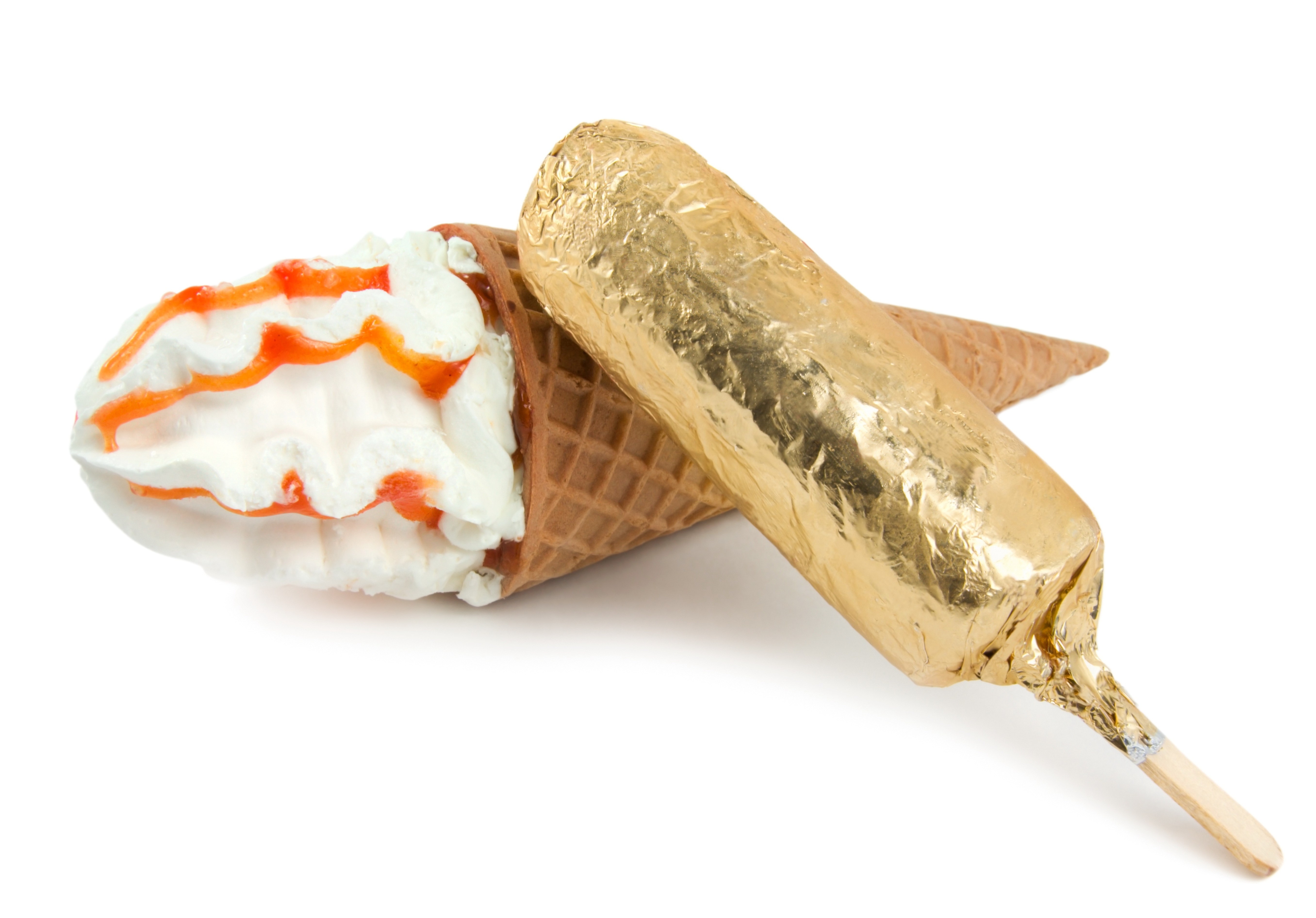 ice cream cones with toppings