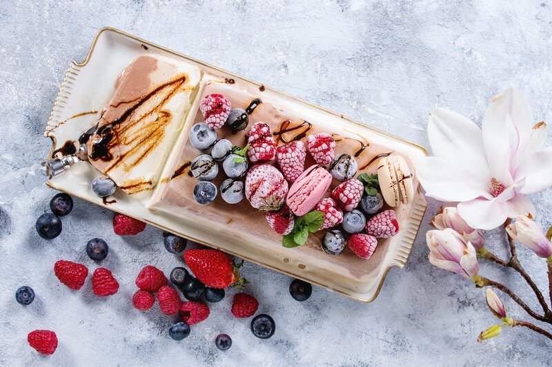 Ice Cream Dessert — White, Delicate