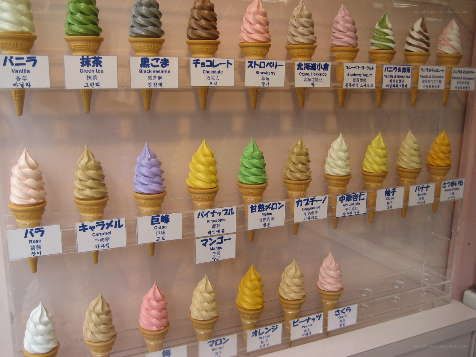 Ice cream flavor display