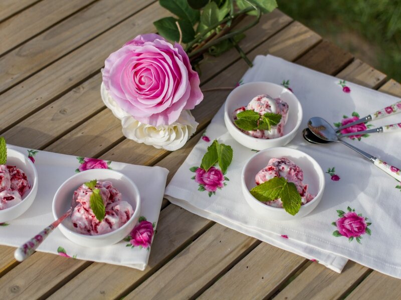 Ice Cream in Bowls — Pink, Serene