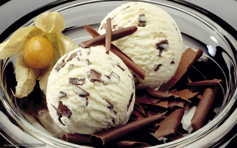 Ice Cream in Glass Bowl