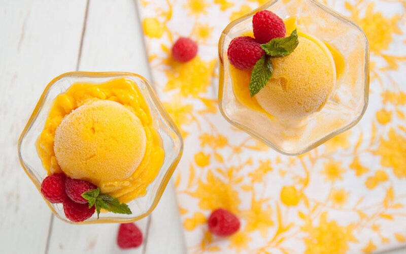 Ice Cream in Glass Bowls