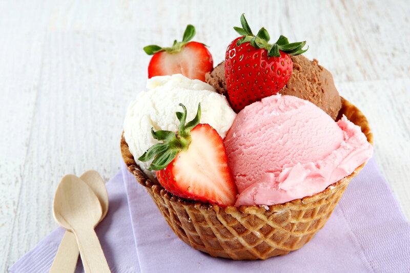 Ice Cream in Waffle Bowl