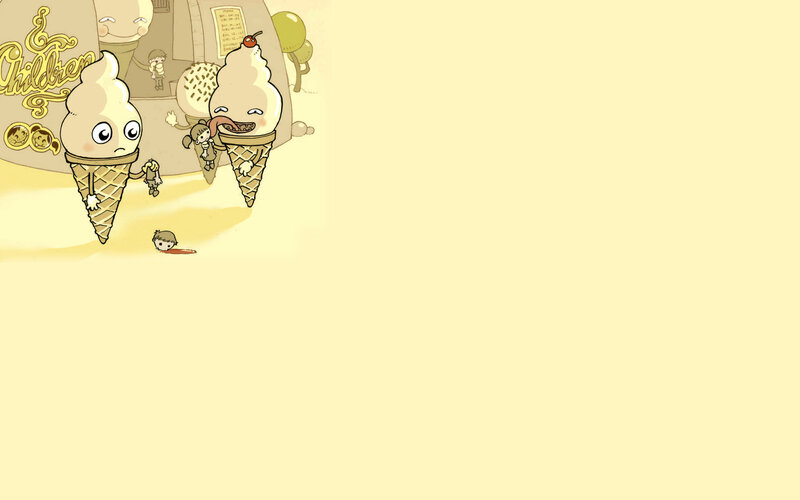 ice cream monsters in a cartoon