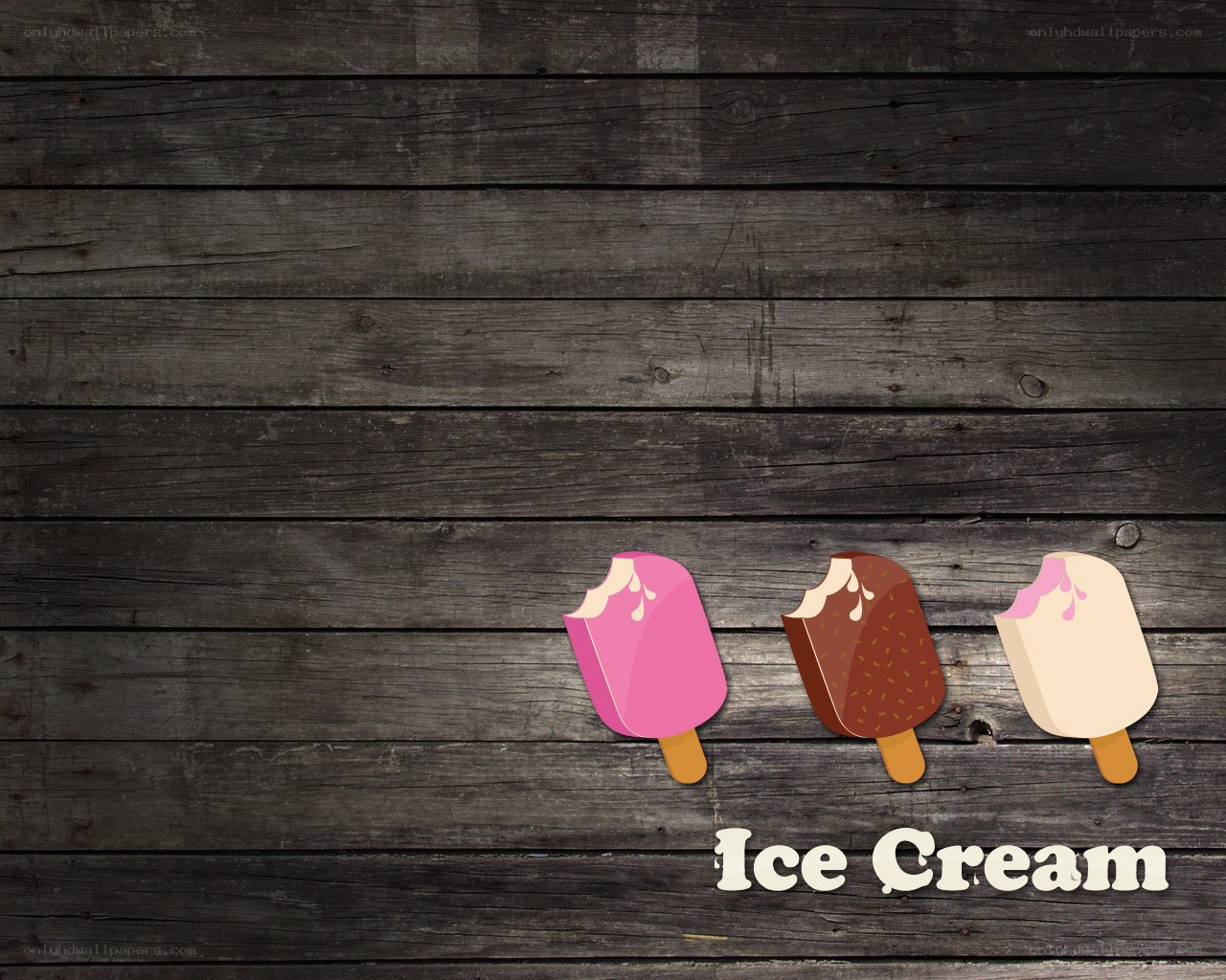 ice cream pops on wood