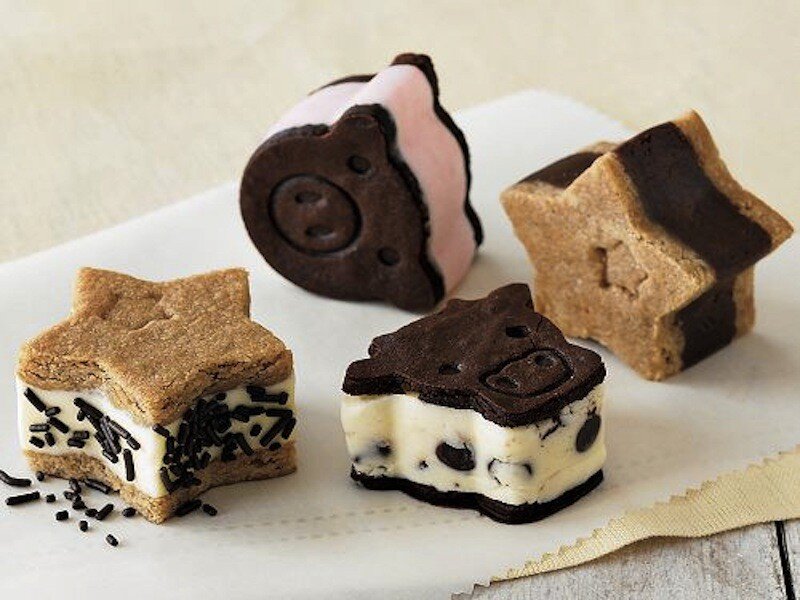 Ice cream sandwiches in fun shapes