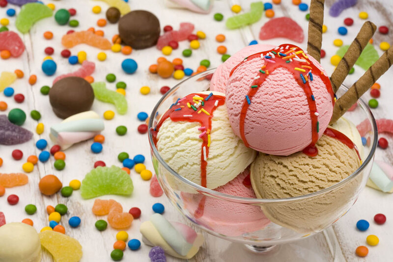 Ice Cream Scoops in Bowl