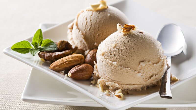 Ice Cream Scoops with Nuts