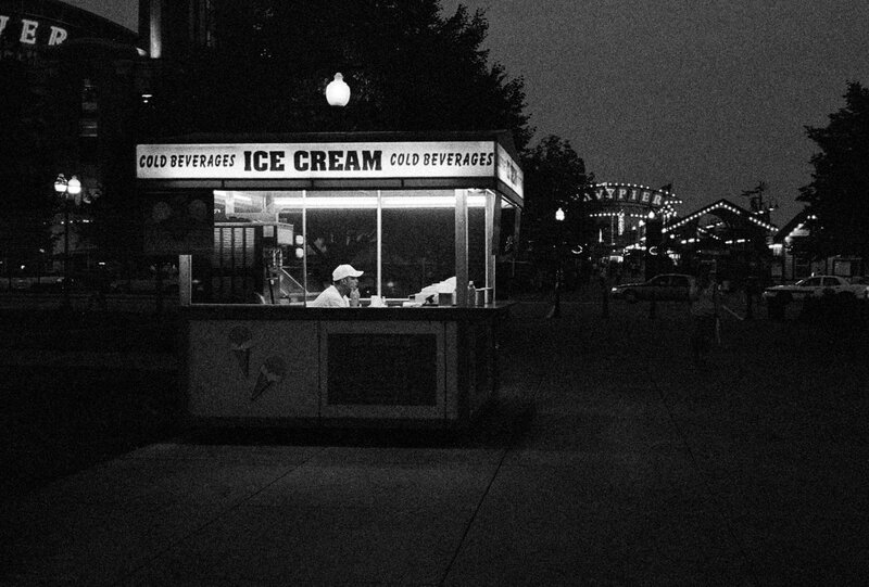 Ice Cream Stand at Night — Black