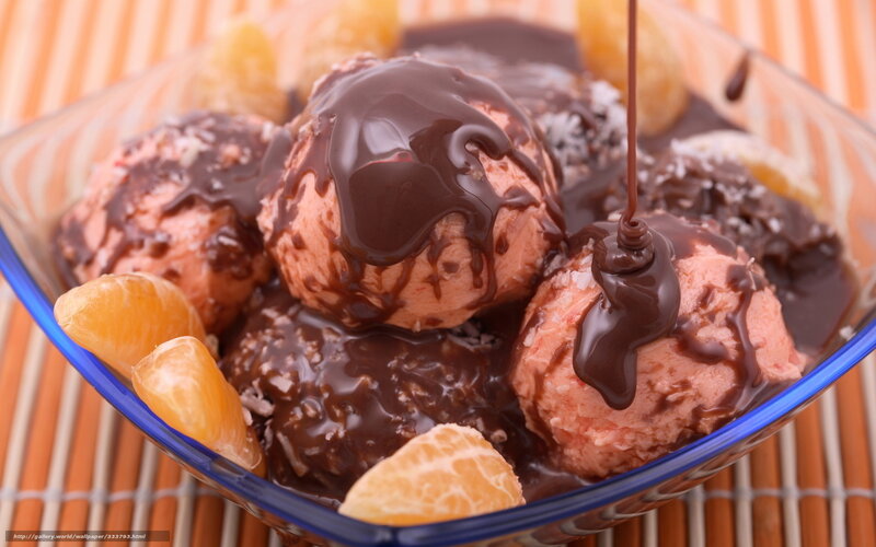 Ice Cream Sundae — Brown, Appetizing, Photograph, Chocolate Sauce