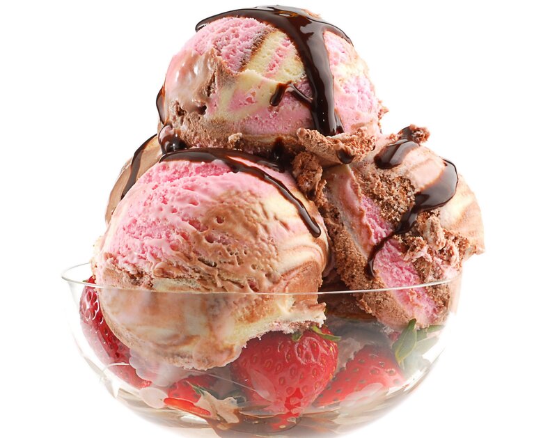 Ice Cream Sundae — Pink, Appetizing, Photograph