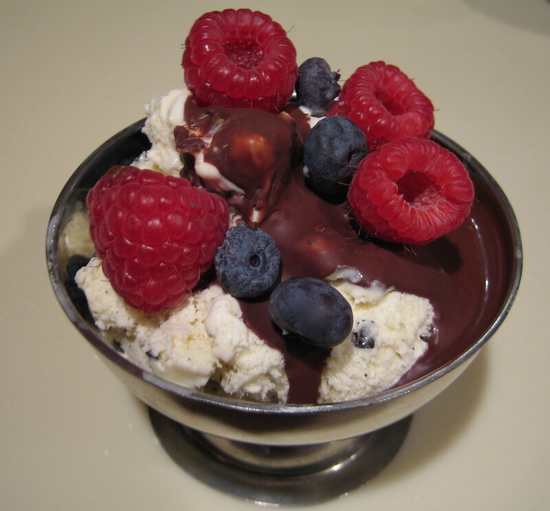 Ice Cream Sundae — White, Appetizing, Photograph, Raspberries