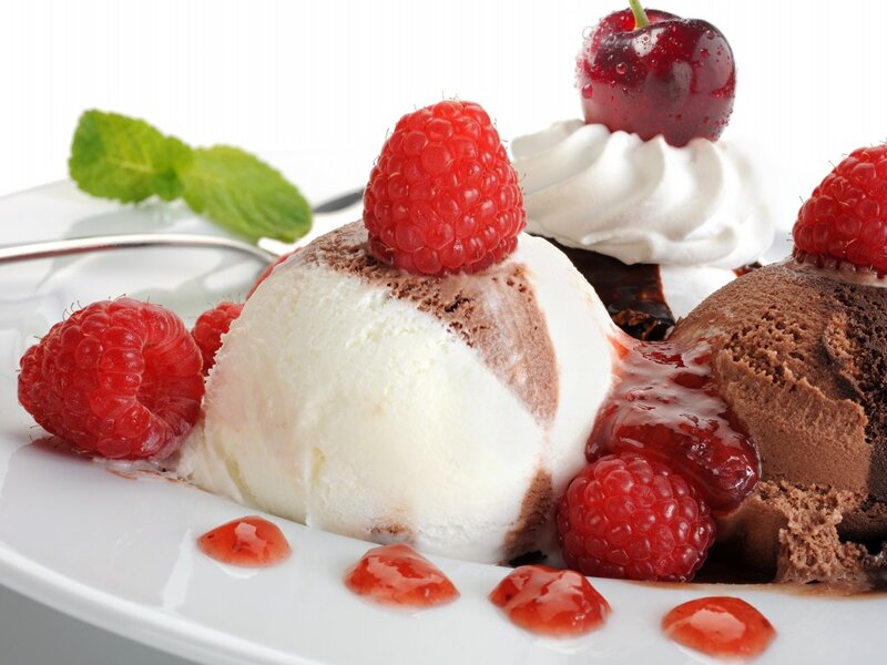 Ice Cream Sundae — White, Appetizing, Photograph