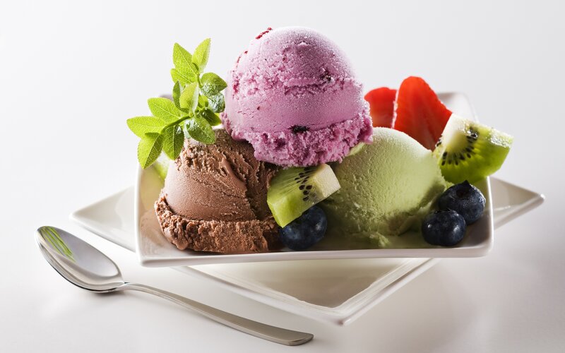 Ice Cream Sundae — White, Fresh