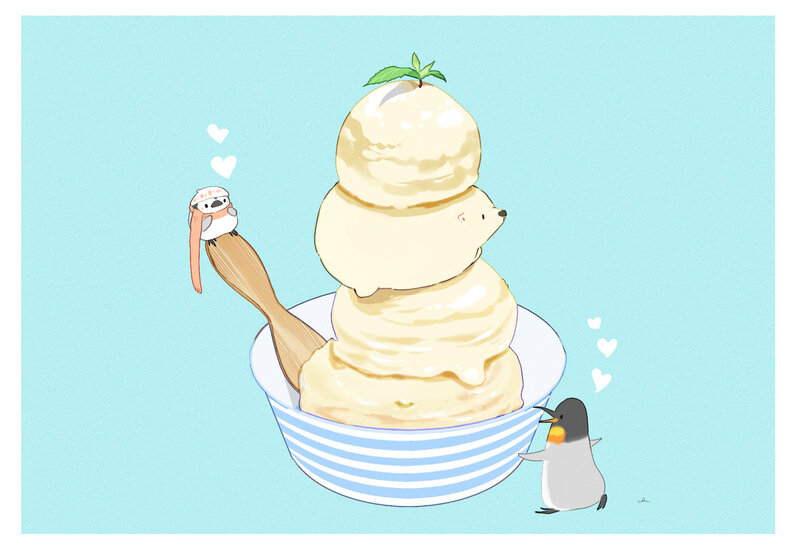 Ice Cream Sundae with Animals
