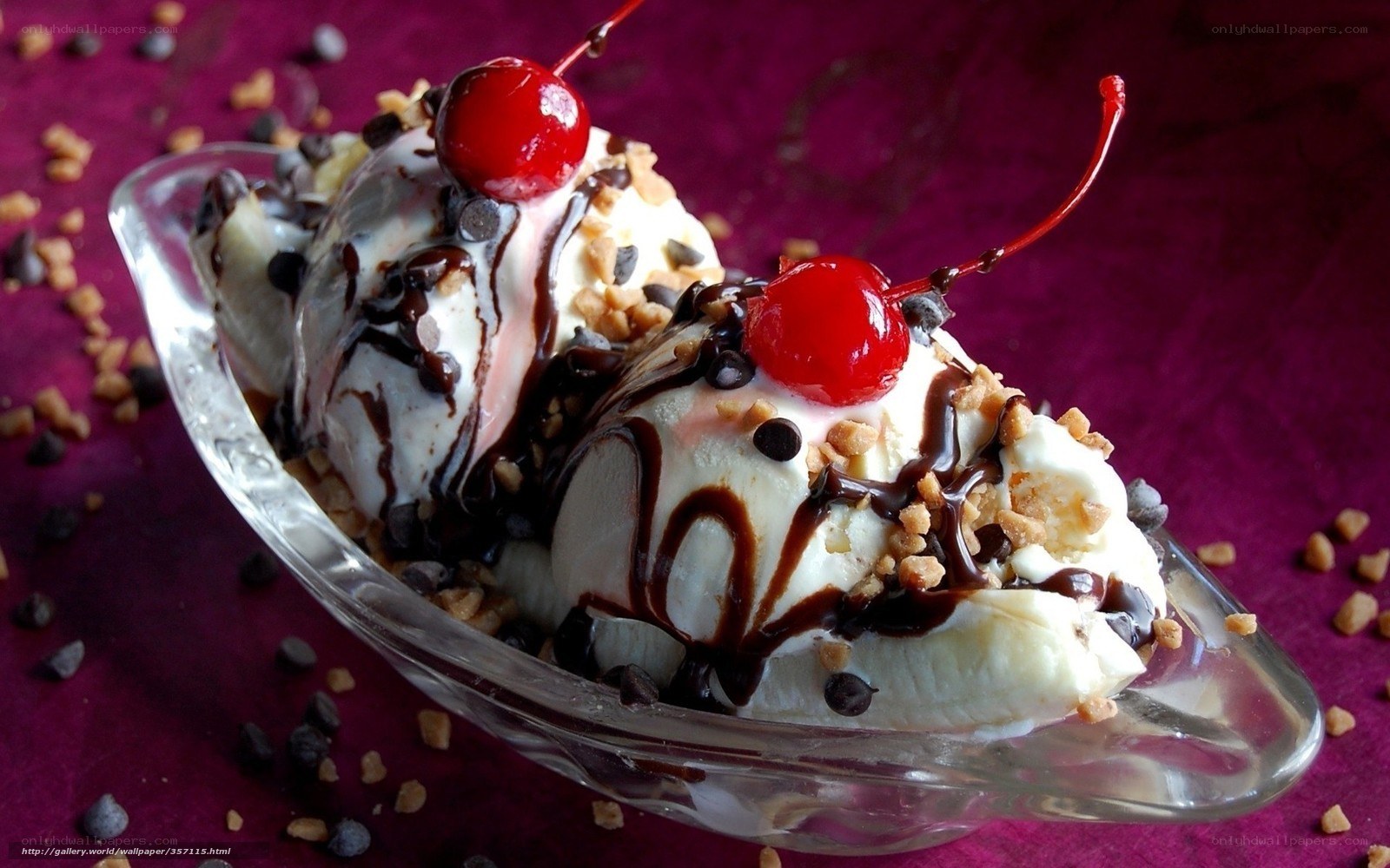 ice cream sundae with cherries