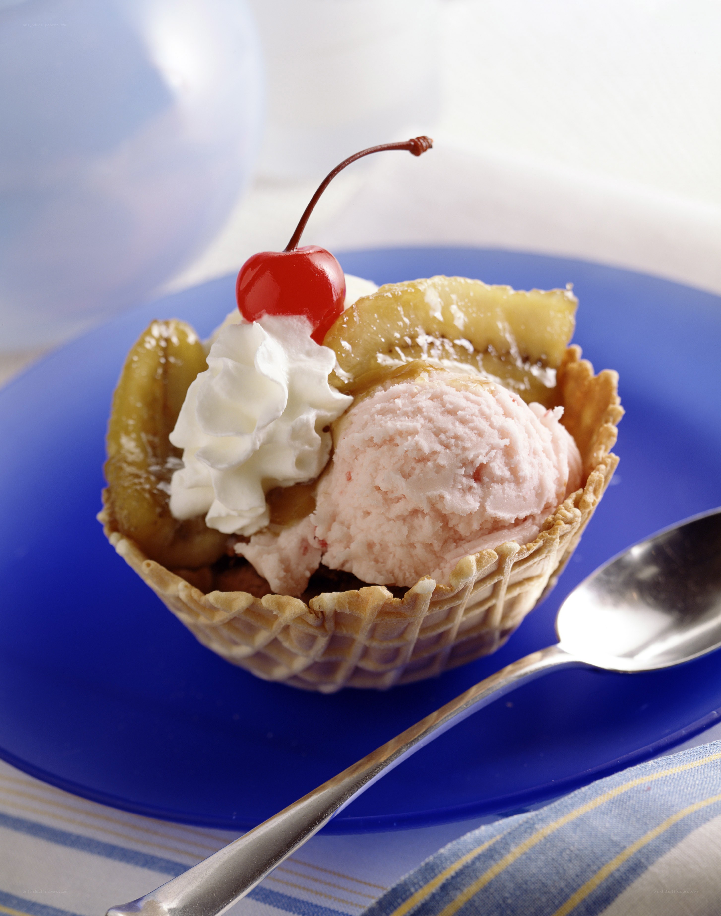 ice cream sundae with cherry