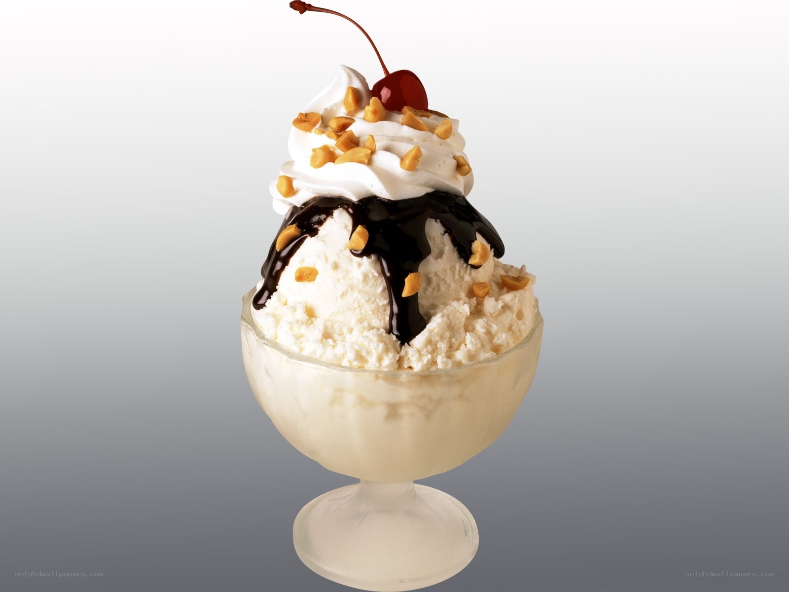 ice cream sundae with cherry