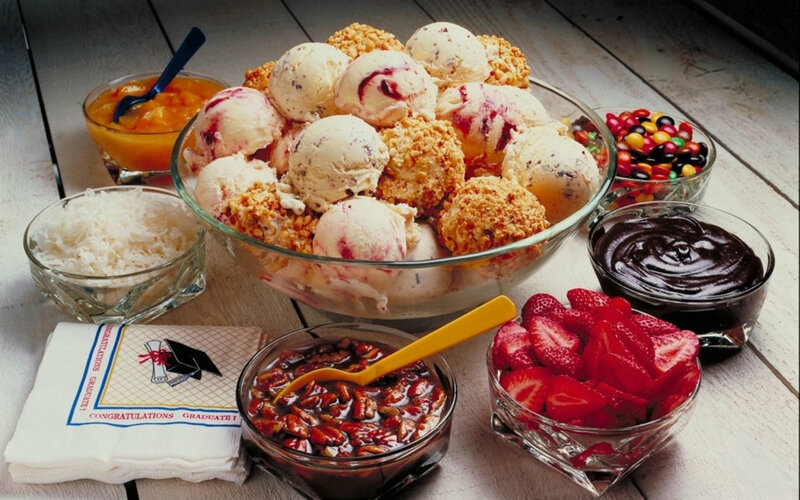 Ice Cream Sundae with Toppings — White, Appetizing