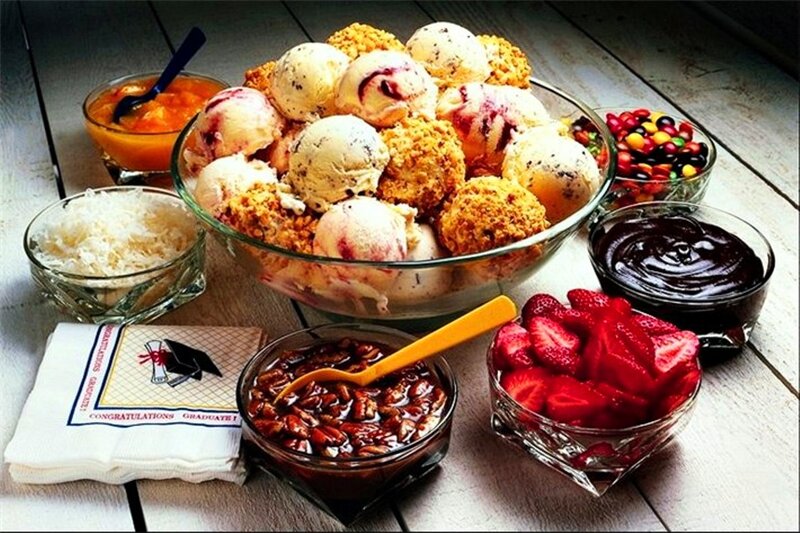 Ice Cream Sundae with Toppings — White