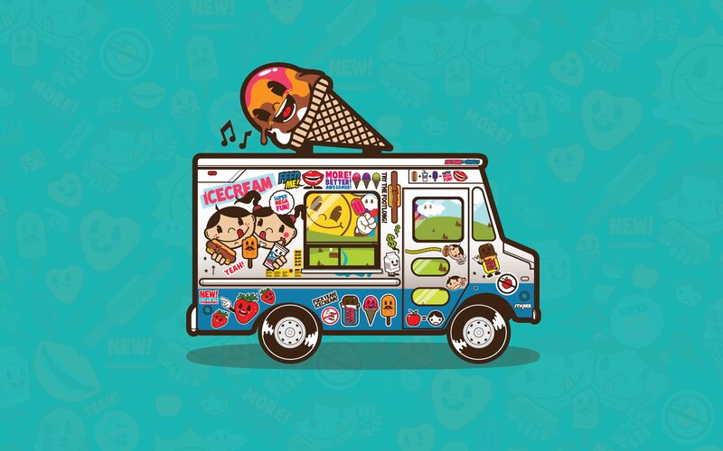 Ice Cream Truck — Blue