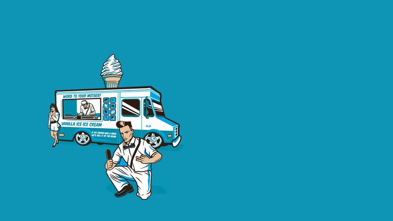 Ice Cream Truck Illustration — Blue