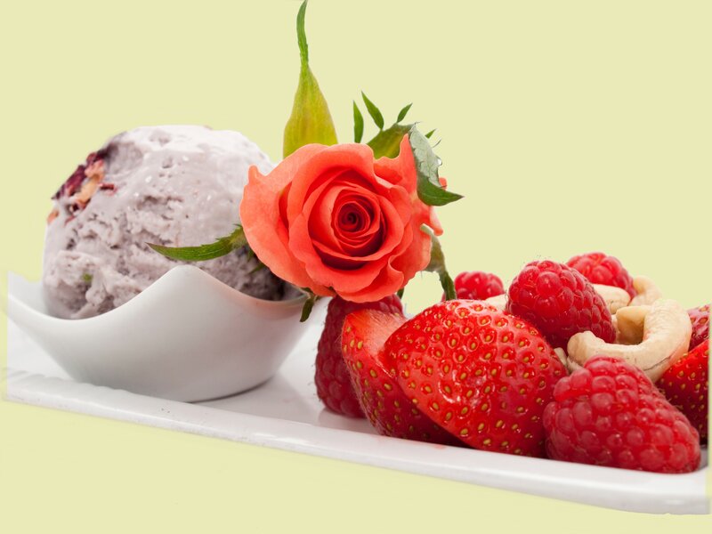 Ice Cream with Berries — White, Fresh, Photograph
