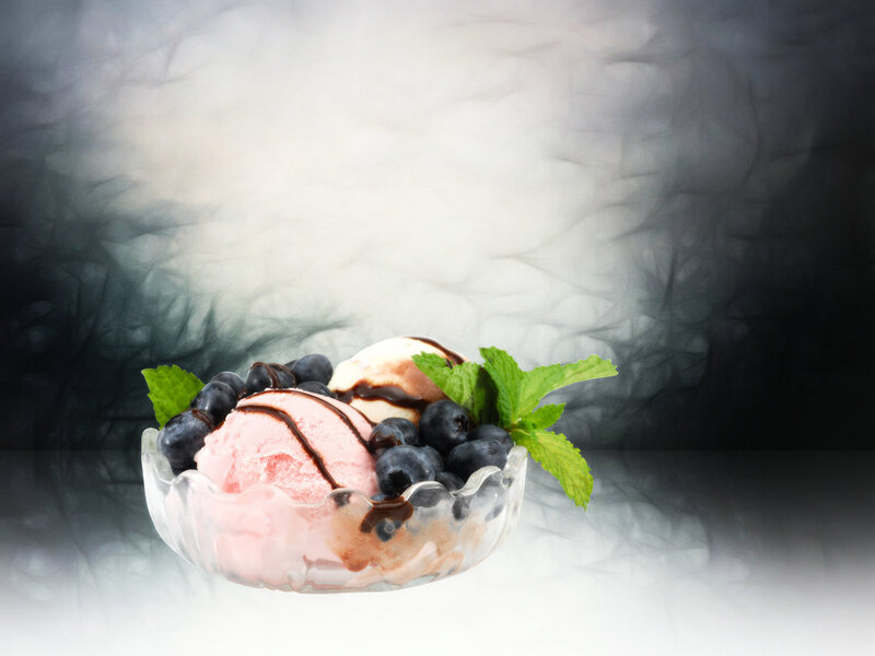 Ice Cream with Blueberries — Pink