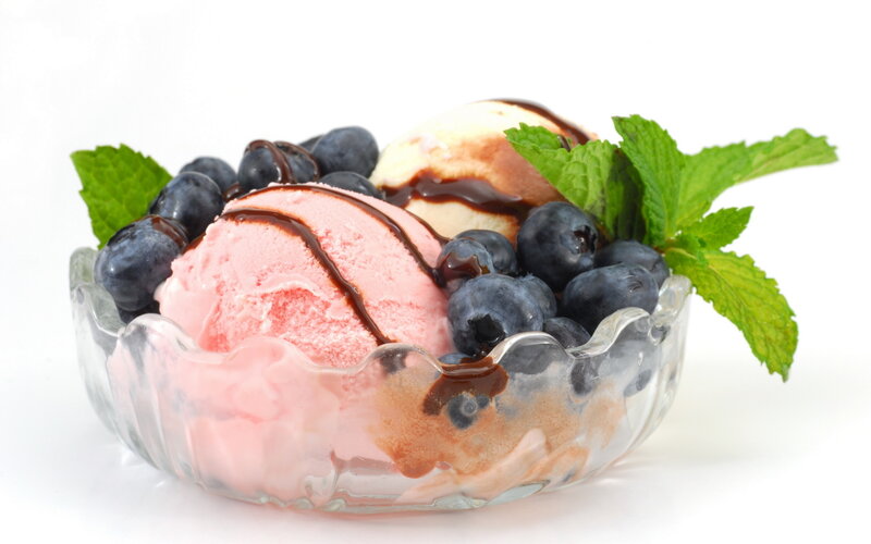 Ice Cream with Blueberries