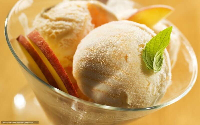 Ice Cream with Peaches