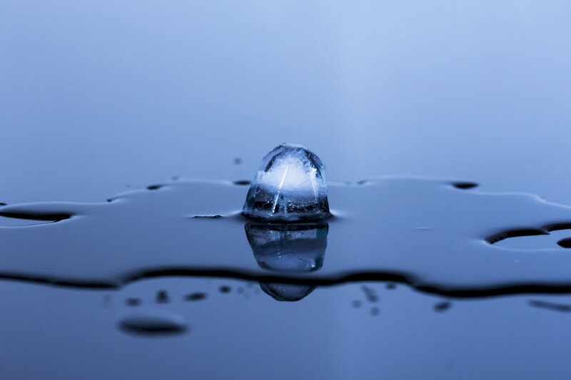 Ice Cube Melting — Blue, Calm