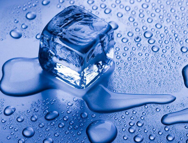 Ice Cube Melting — Blue