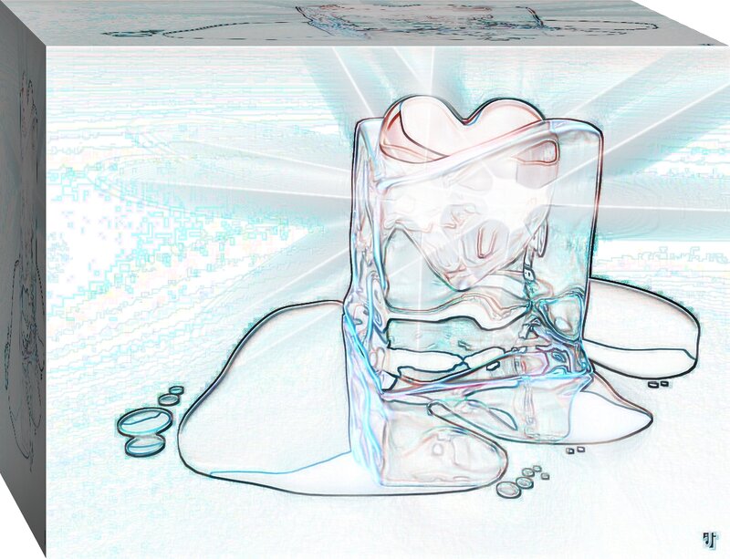 Ice Cube Melting — White