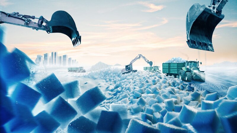 Ice cube mining operation