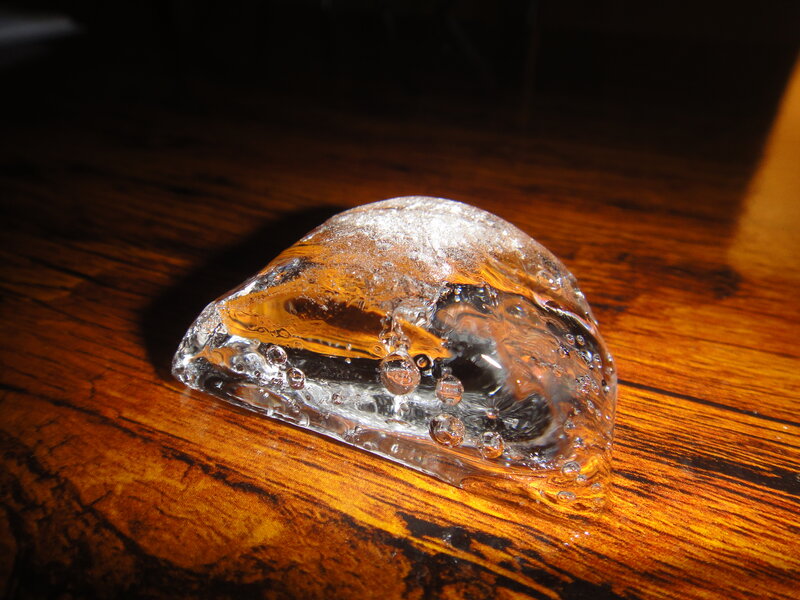 Ice Cube on Wood