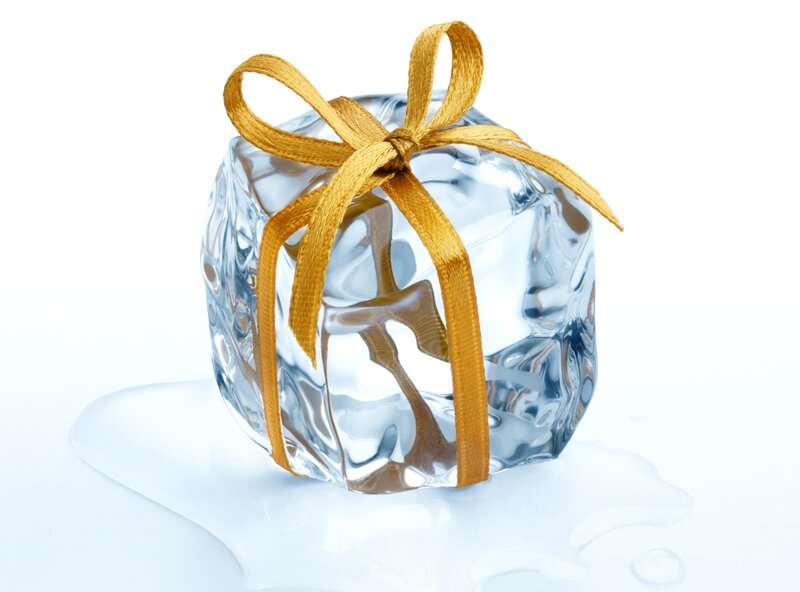 Ice Cube with Ribbon