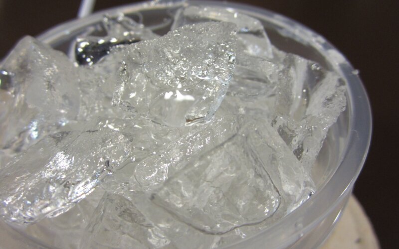 ice cubes in a cup