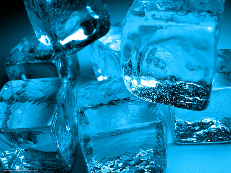 Ice Cubes in Blue Light — Cool, Photograph, Shadow