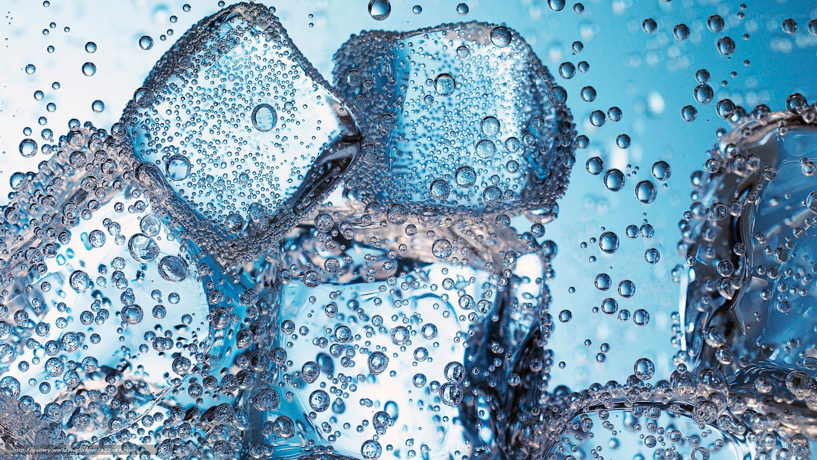 ice cubes in carbonated water