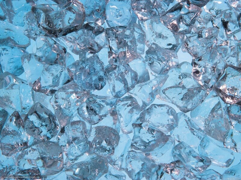 Ice Cubes in Water — Blue, Cool, Photograph, Light Reflections