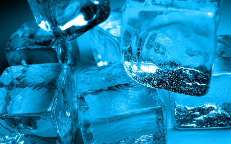 Ice Cubes in Water — Blue, Cool, Photograph, Lighting