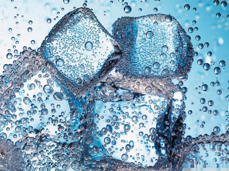 Ice Cubes in Water — Blue, Cool, Photograph