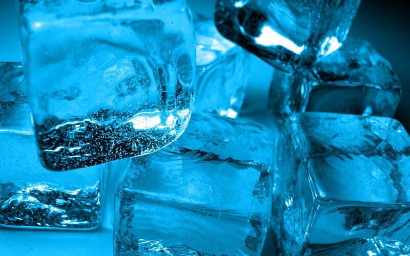 Ice Cubes in Water — Blue, White
