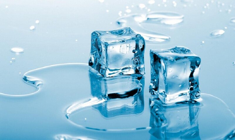 Ice Cubes Melting — Blue, Cool, Photograph